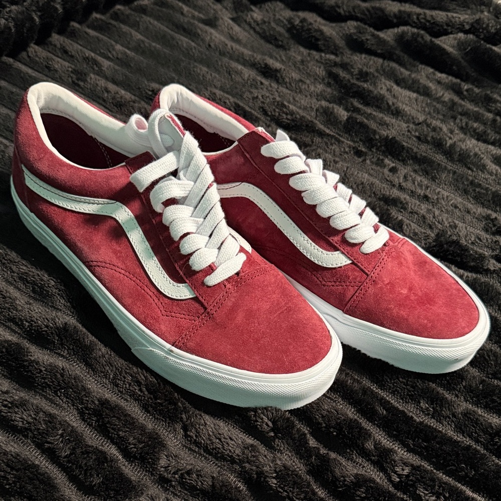 Vans Men's Burgundy Suede Sneakers